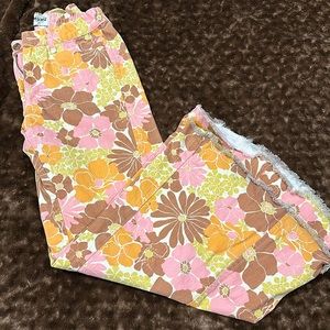 Show Me Your Mumu flower pants. Fringe a little worn. Only worn once!